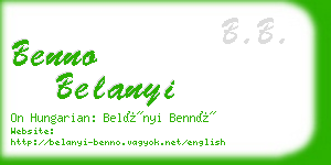 benno belanyi business card